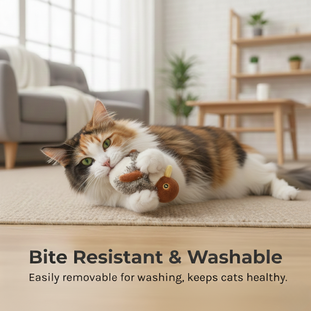 Silly Sparrow Flapping Bird Cat Toy