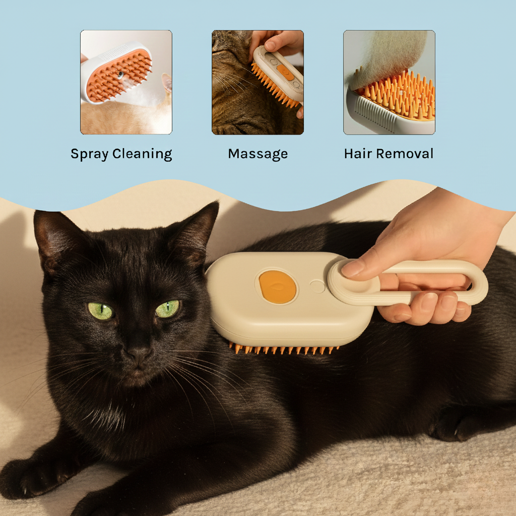 HydroGroom Steam Pet Brush for Dogs & Cats