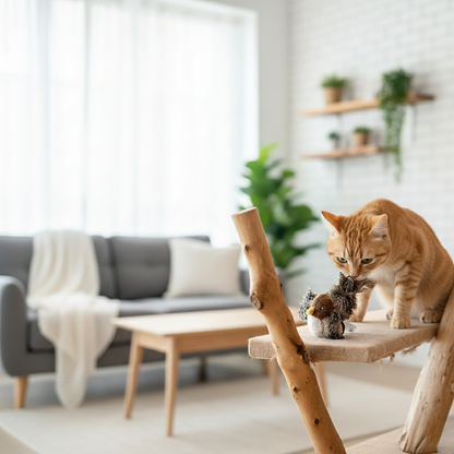 Silly Sparrow Flapping Bird Cat Toy