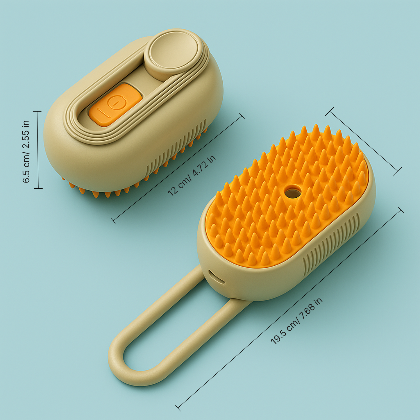 HydroGroom Steam Pet Brush Measurements