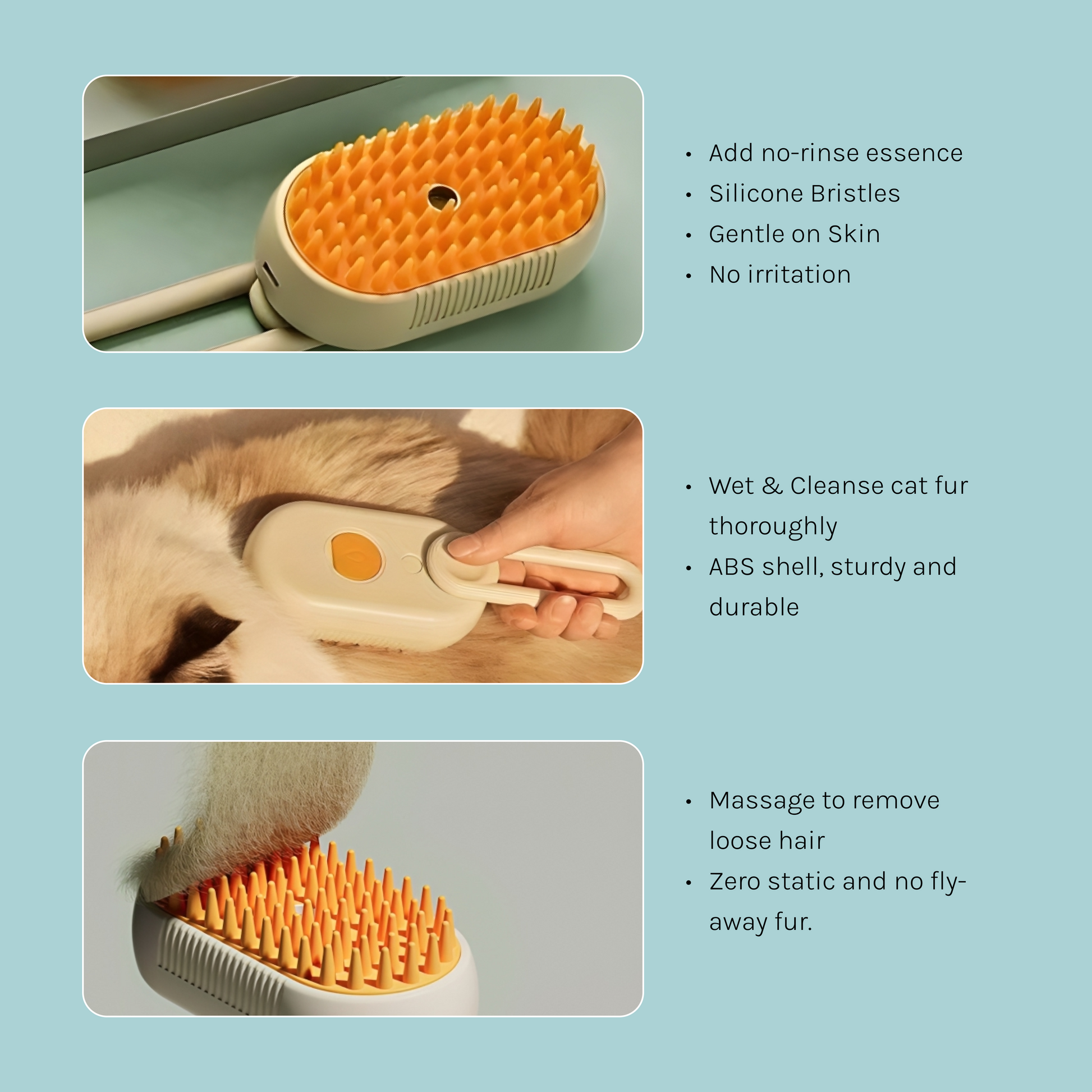 HydroGroom Steam Pet Brush Features