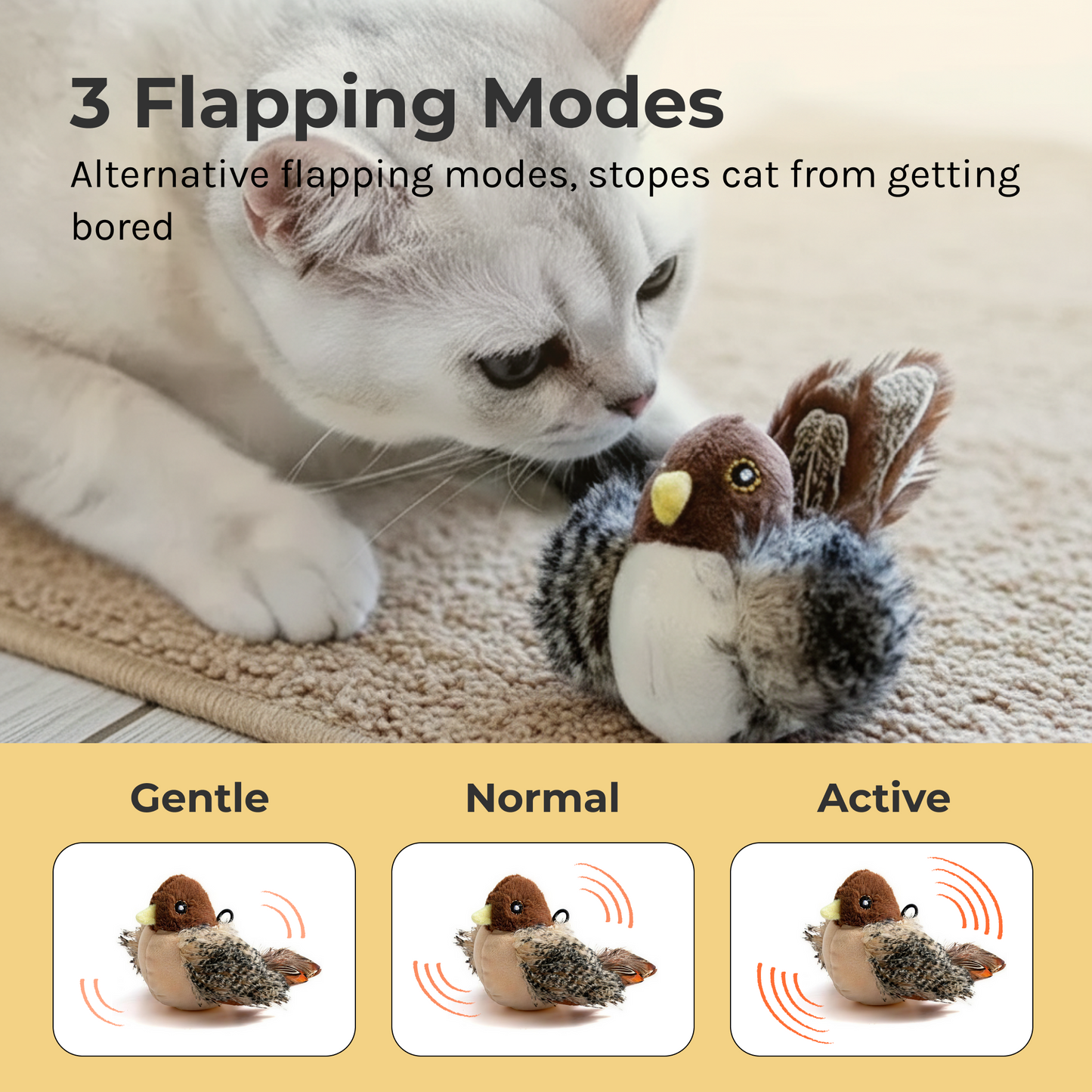 automatic flapping sparrow toy for cats