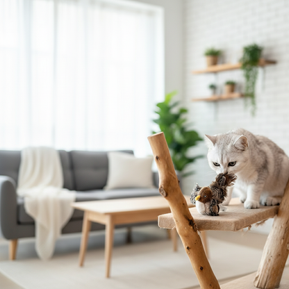 Silly Sparrow Flapping Bird Cat Toy