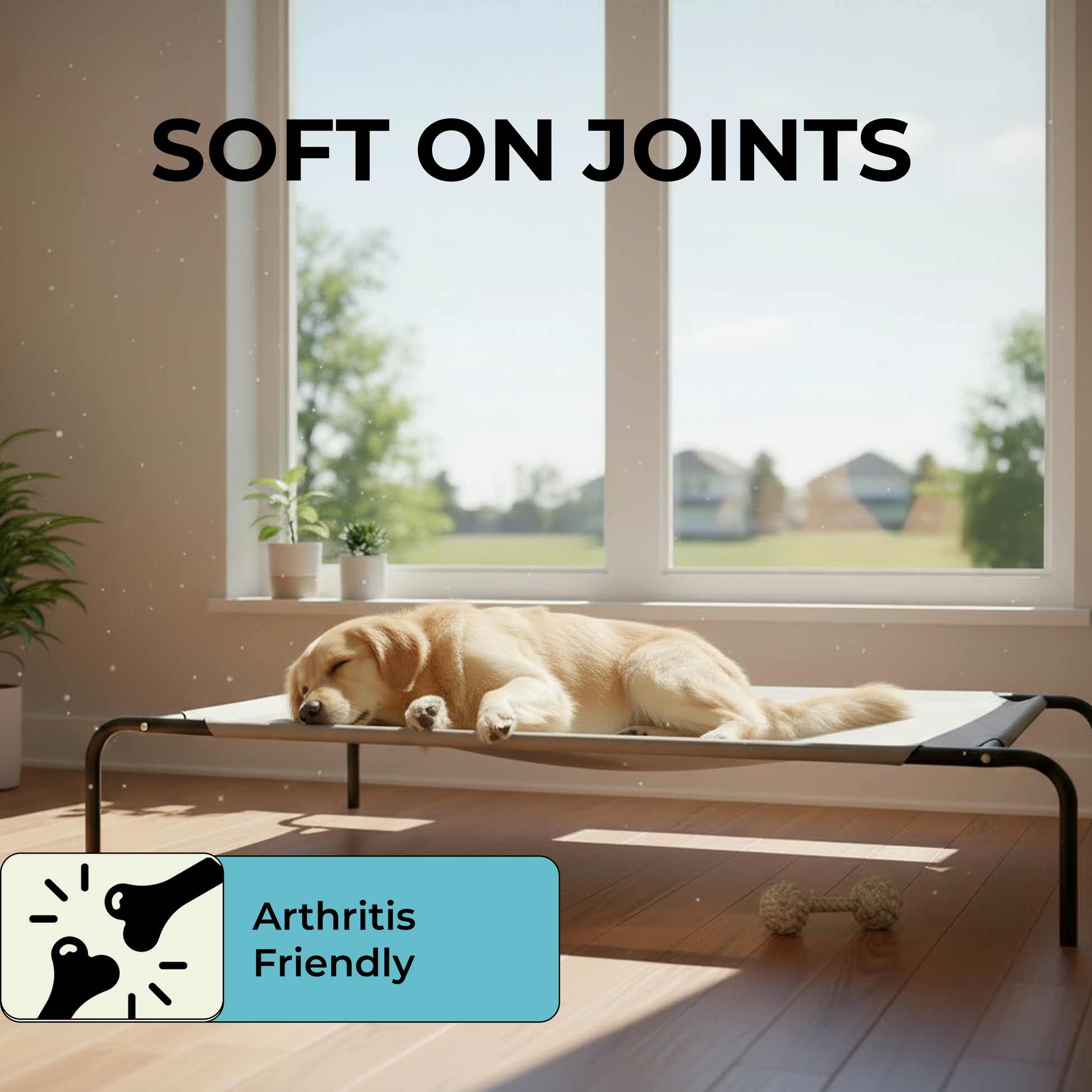 durable raised dog bed