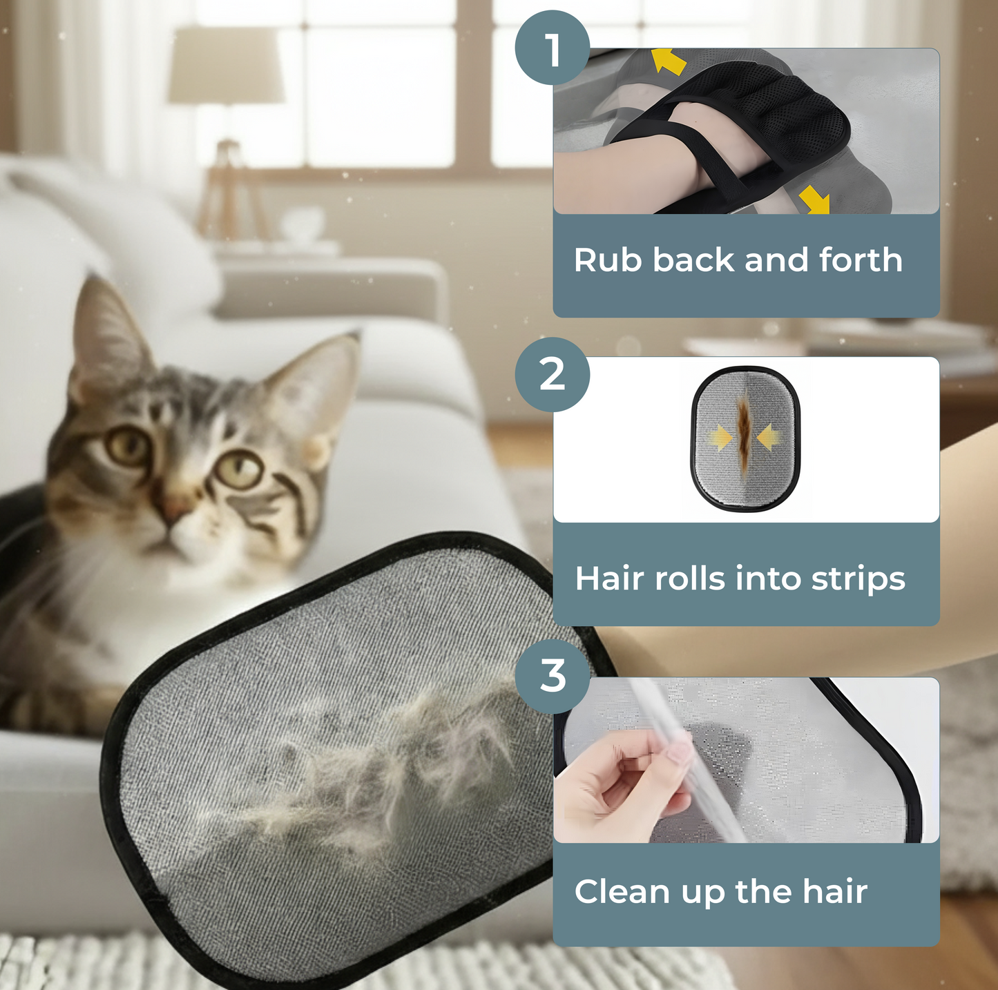 electrostatic pet hair removal glove