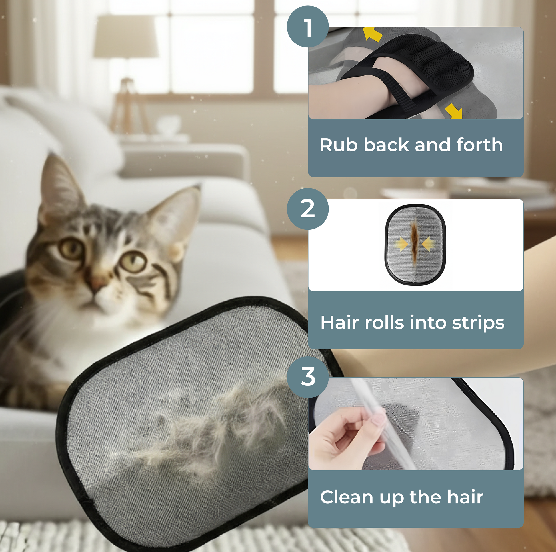 electrostatic pet hair removal glove