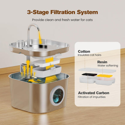 filtered cat water fountain