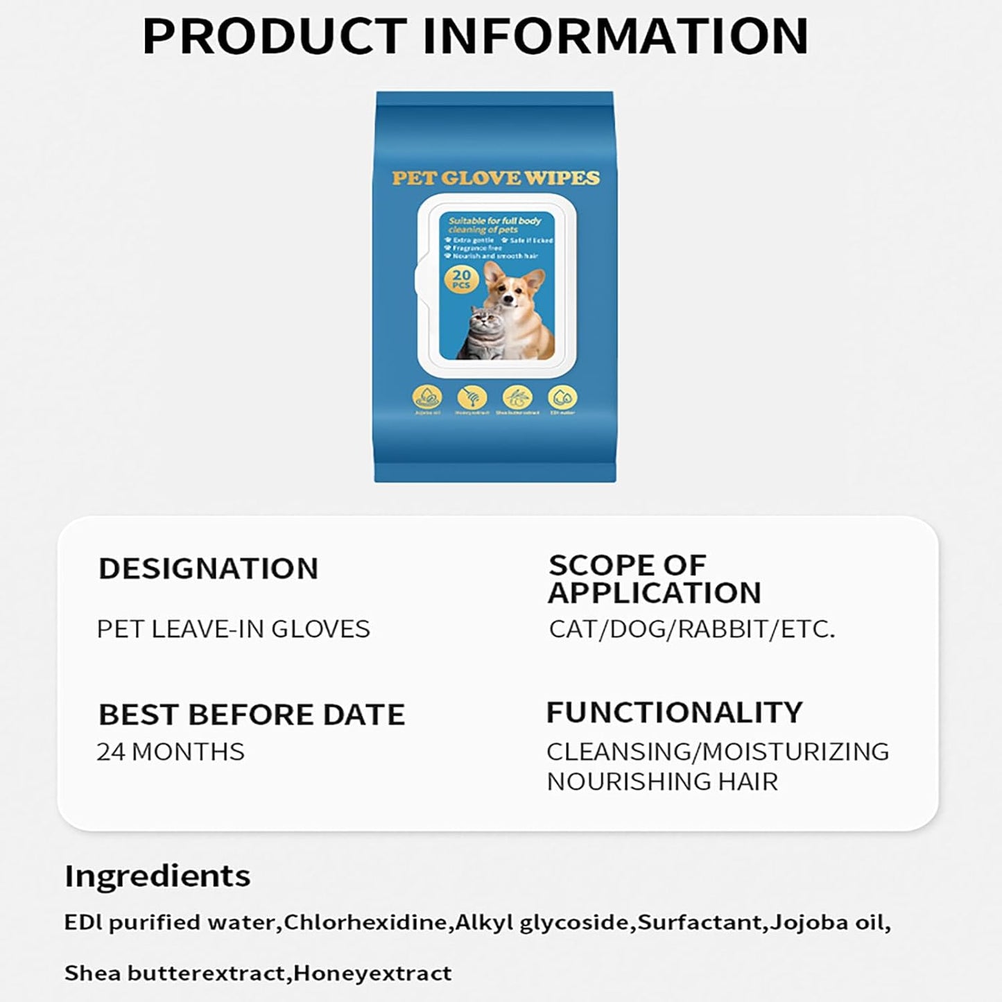 information on pet glove wipes 