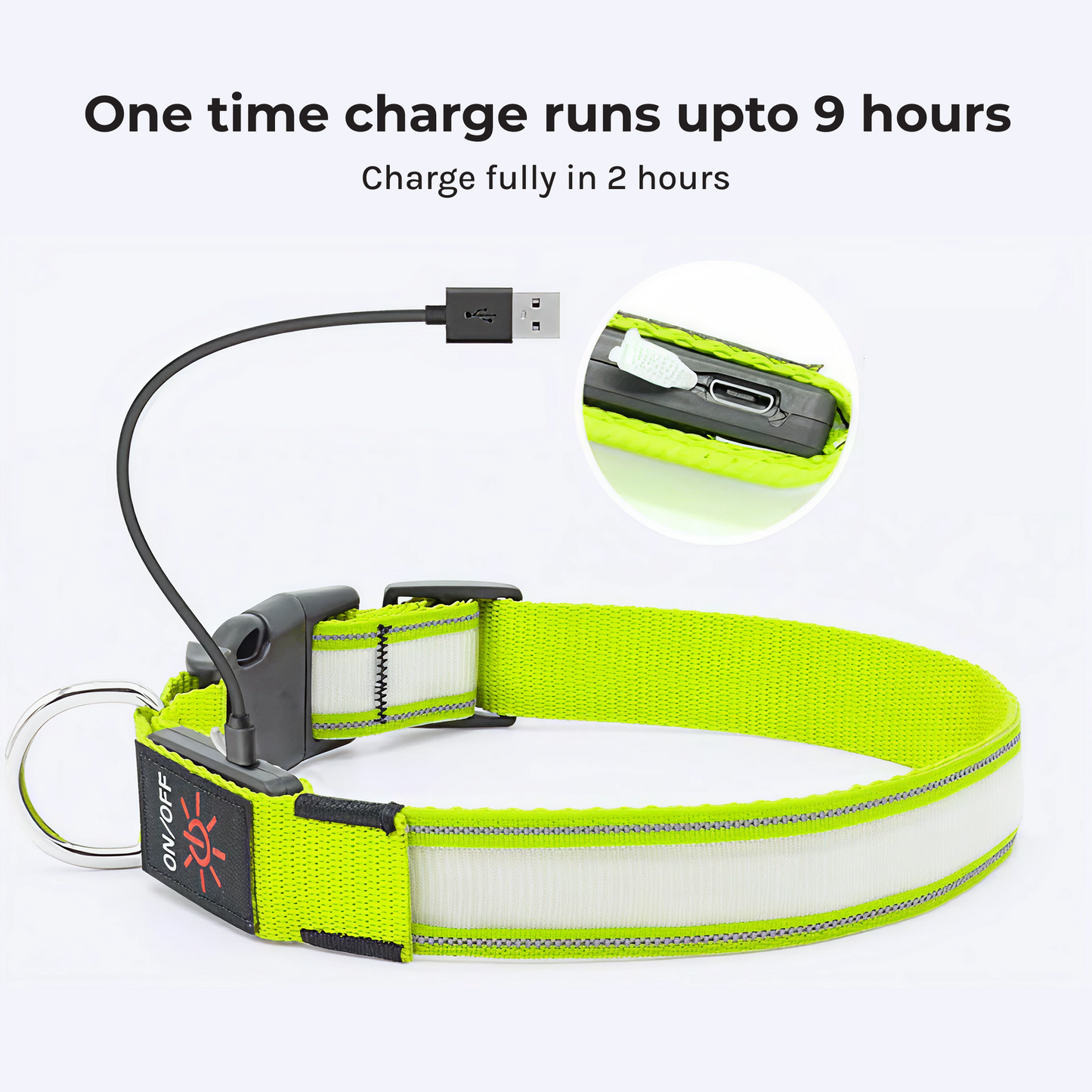 rechargeable led dog collar