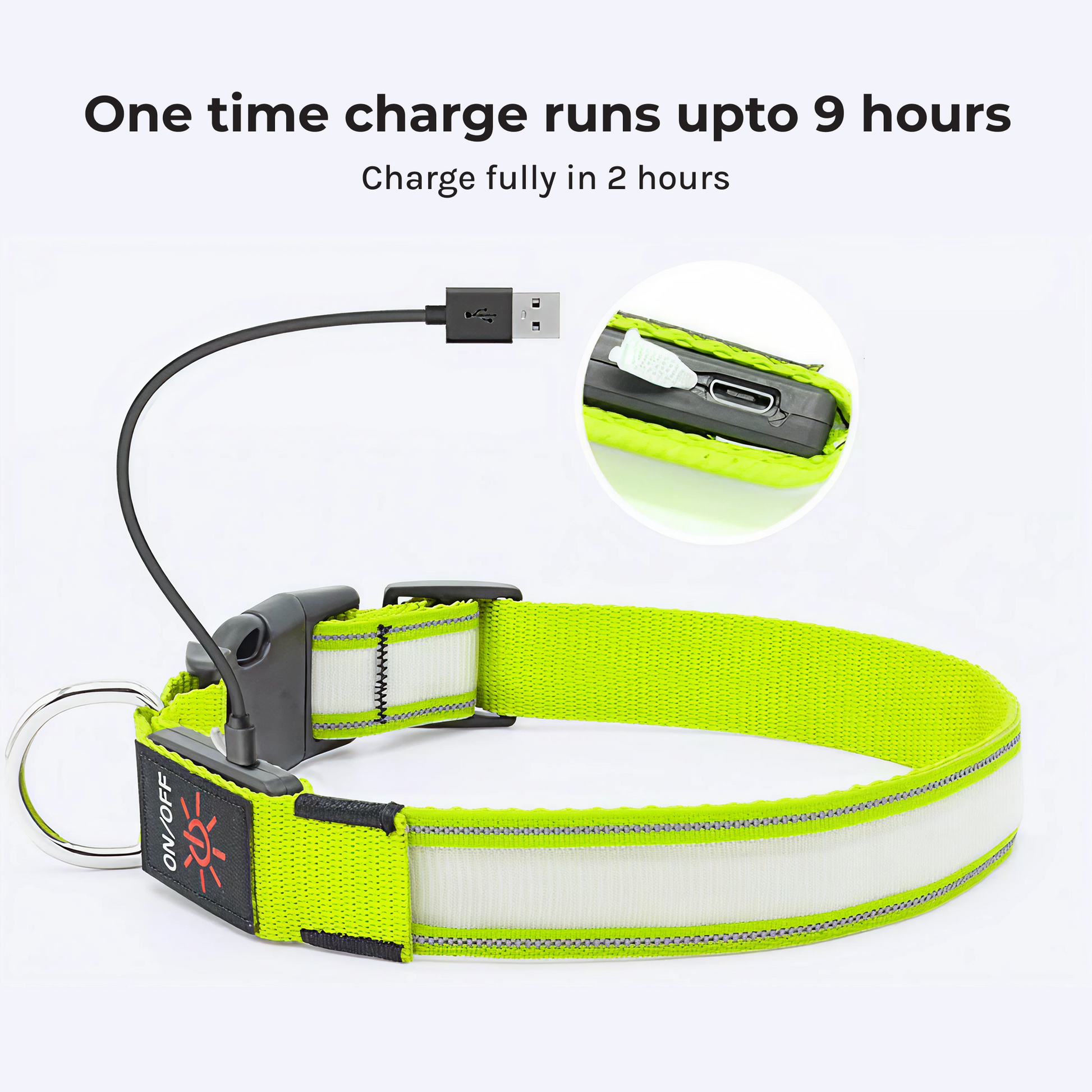 rechargeable led dog collar