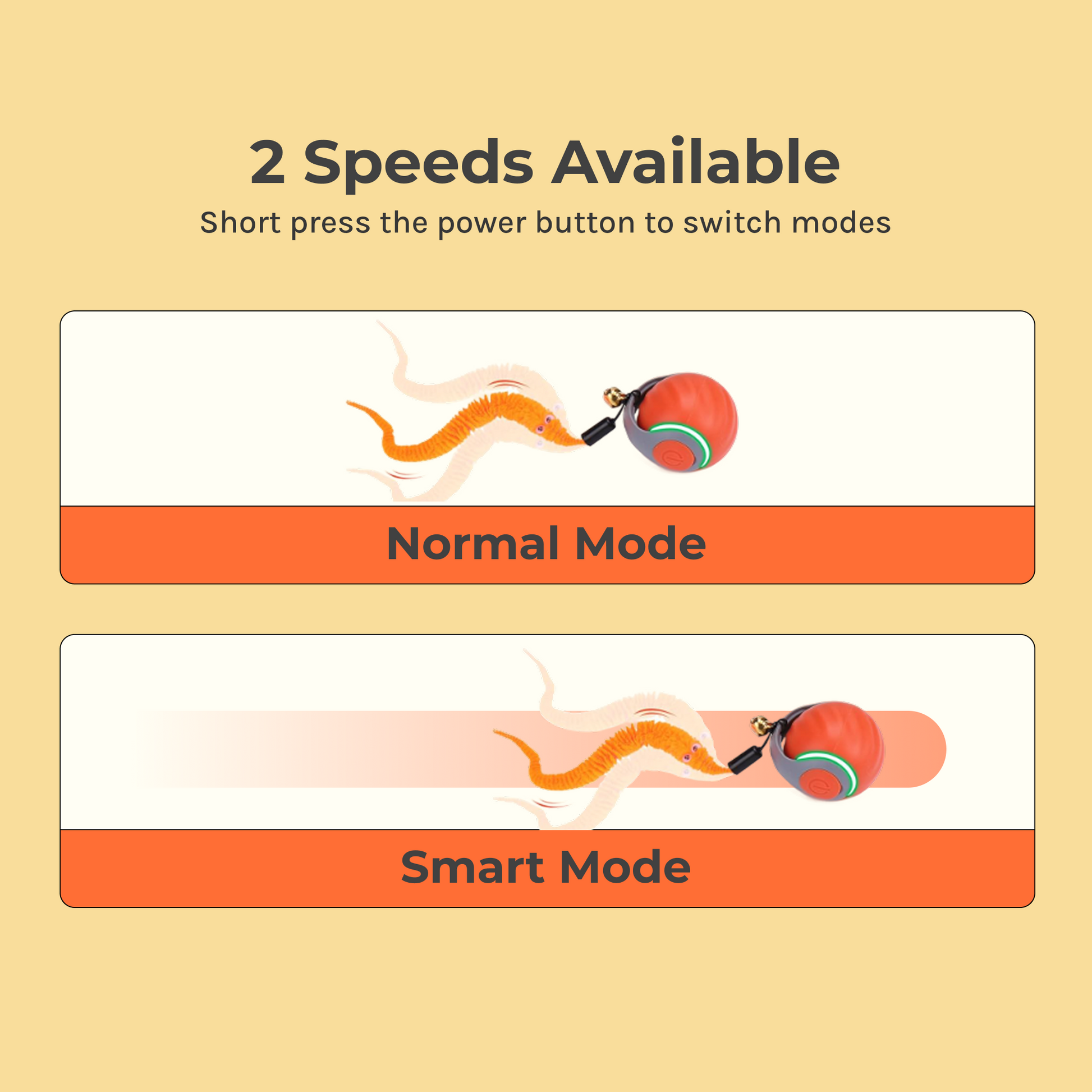 smart cat toy ball with two speed modes