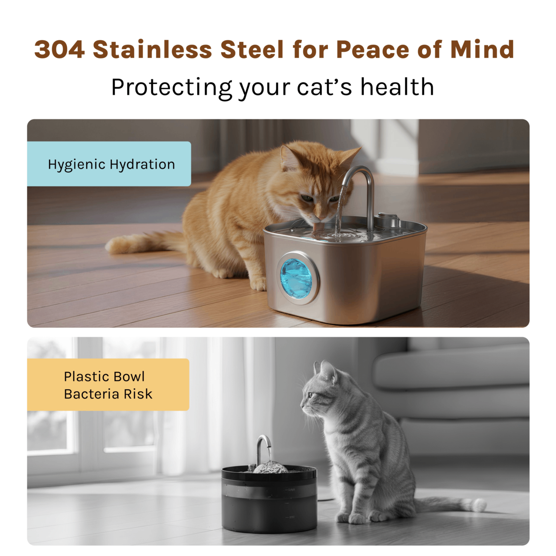 stainless steel cat water fountain