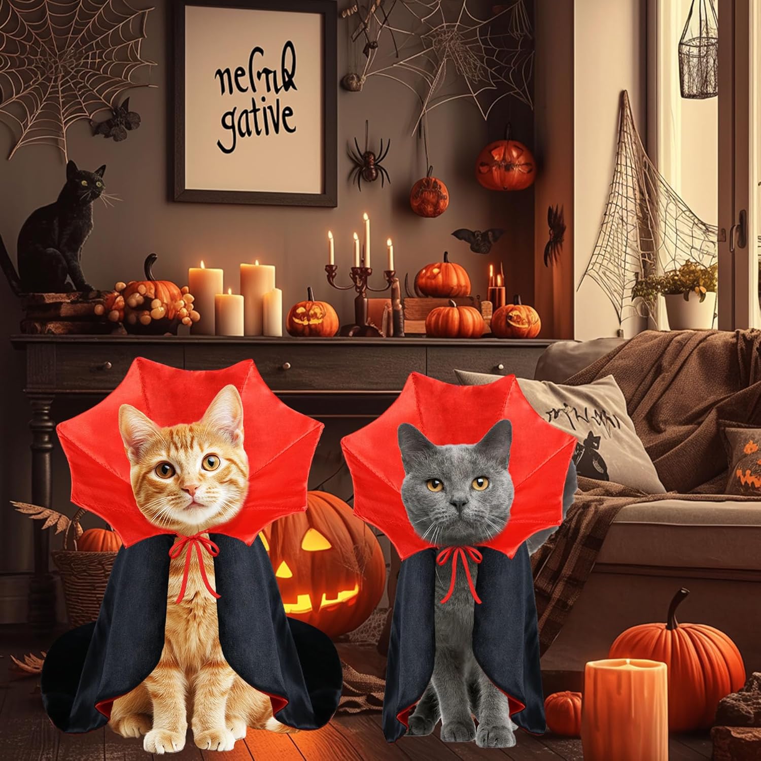 vampire cape cat costume